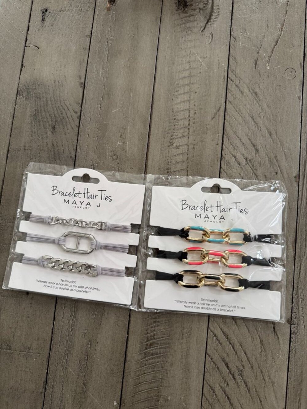 NEW Maya J Jewelry Bracelet Hair Ties Lot of 2 Packs